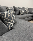 OLIVE GRAY FABRIC SECTIONAL