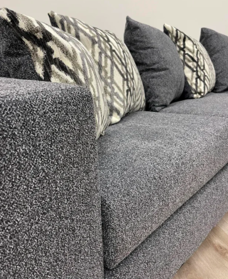 Steel Gray Chenille Fabric Sofa