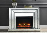 CRUSHED GLASS ELECTRIC FIREPLACE