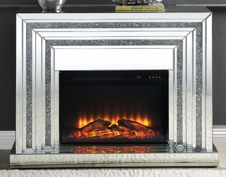 CRUSHED GLASS ELECTRIC FIREPLACE