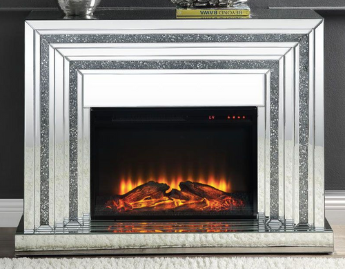 CRUSHED GLASS ELECTRIC FIREPLACE