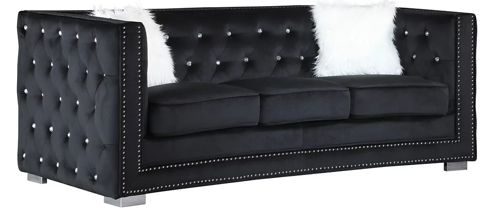 PARIS BLACK SOFA & LOVESEAT