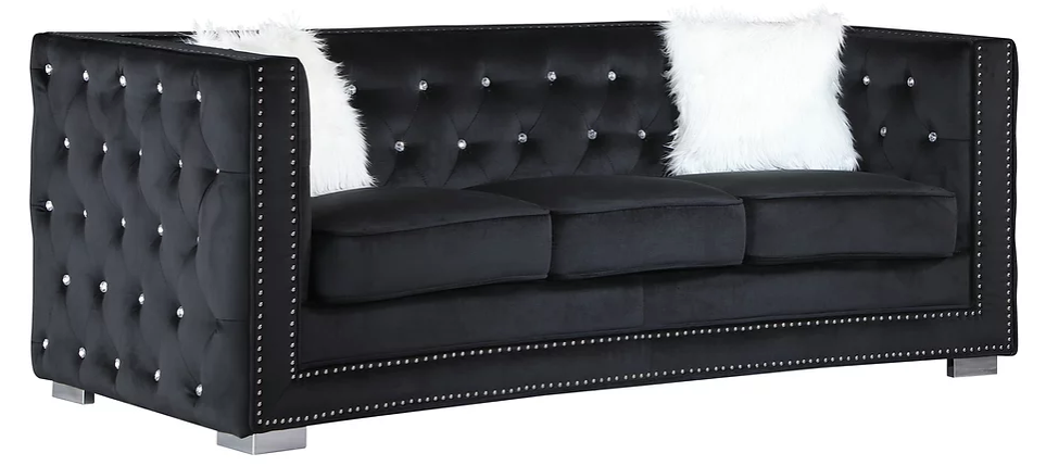 PARIS BLACK SOFA & LOVESEAT