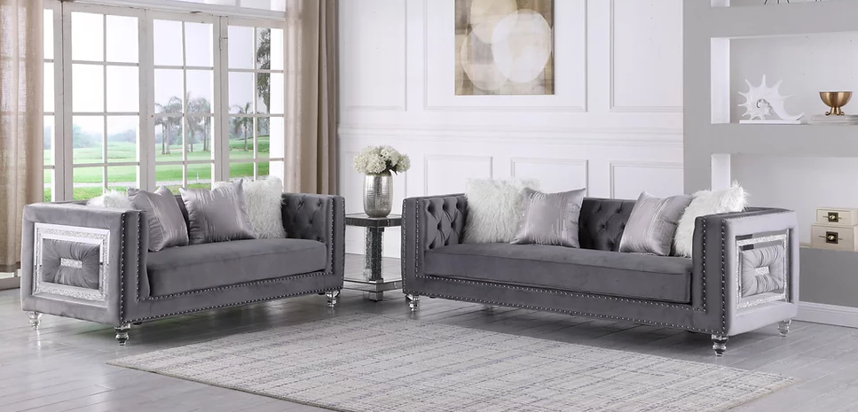 MILEY GREY SOFA & LOVESEAT