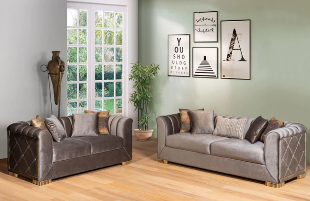 SELENA MOCHA VELVET Sofa LoveSEAT On Demand Furniture Mattress