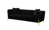 STAR BLACK VELVET SOFA & LOVESEAT