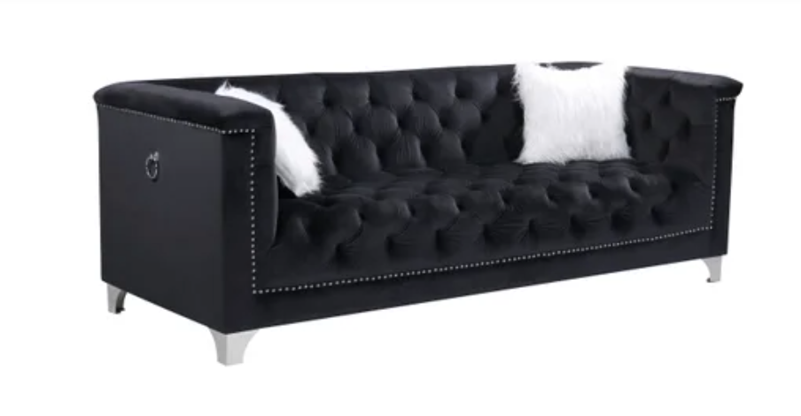 PRINCE BLACK VELVET SOFA & LOVESEAT