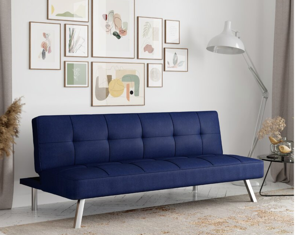 GABBY BLUE LINEN FUTON