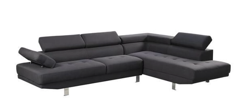 STELLA BLACK VELVET MODERN SECTIONAL
