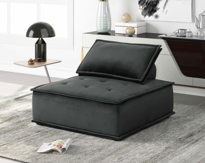 BLACK VELVET HAPPY MODULAR MODERN SEAT