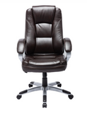ROLLING OFFICE CHAIR IN BROWN BONDED LEATHER