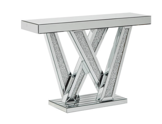 DOUBLE V MIRRORED CONSOLE TABLE