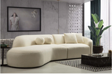 CLOE IVORY BOUCLE CURVED LAF SECTIONAL
