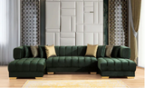 ARIANA GREEN VELVET DOUBLE CHAISE SECTIONAL