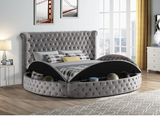PENTHOUSE ROUND PLATFORM BED IN GRAY