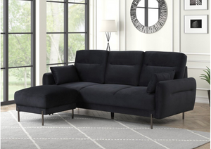 LILY BLACK VELVET SECTIONAL