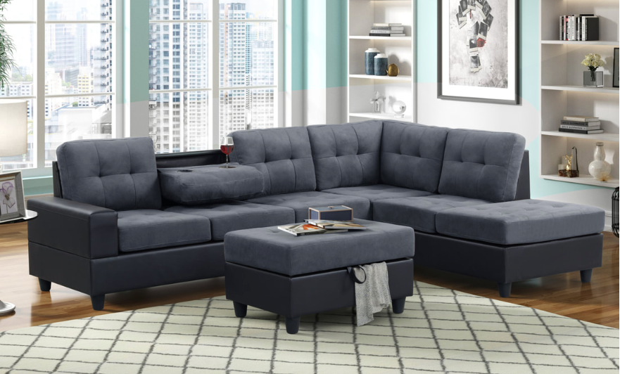 3 piece 2024 microfiber sectional