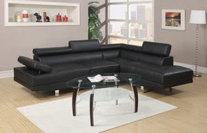 Black Faux Leather Sectional