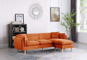 Brayden Orange Fabric Sectional