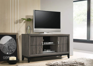 AKERSON TV STAND IN GREY WITH SLIDING DOORS BY CROWNMARK AVAILABLE IN HOUSTON, DALLAS, SAN ANTONIO, & AUSTIN  SKU B-4620-8