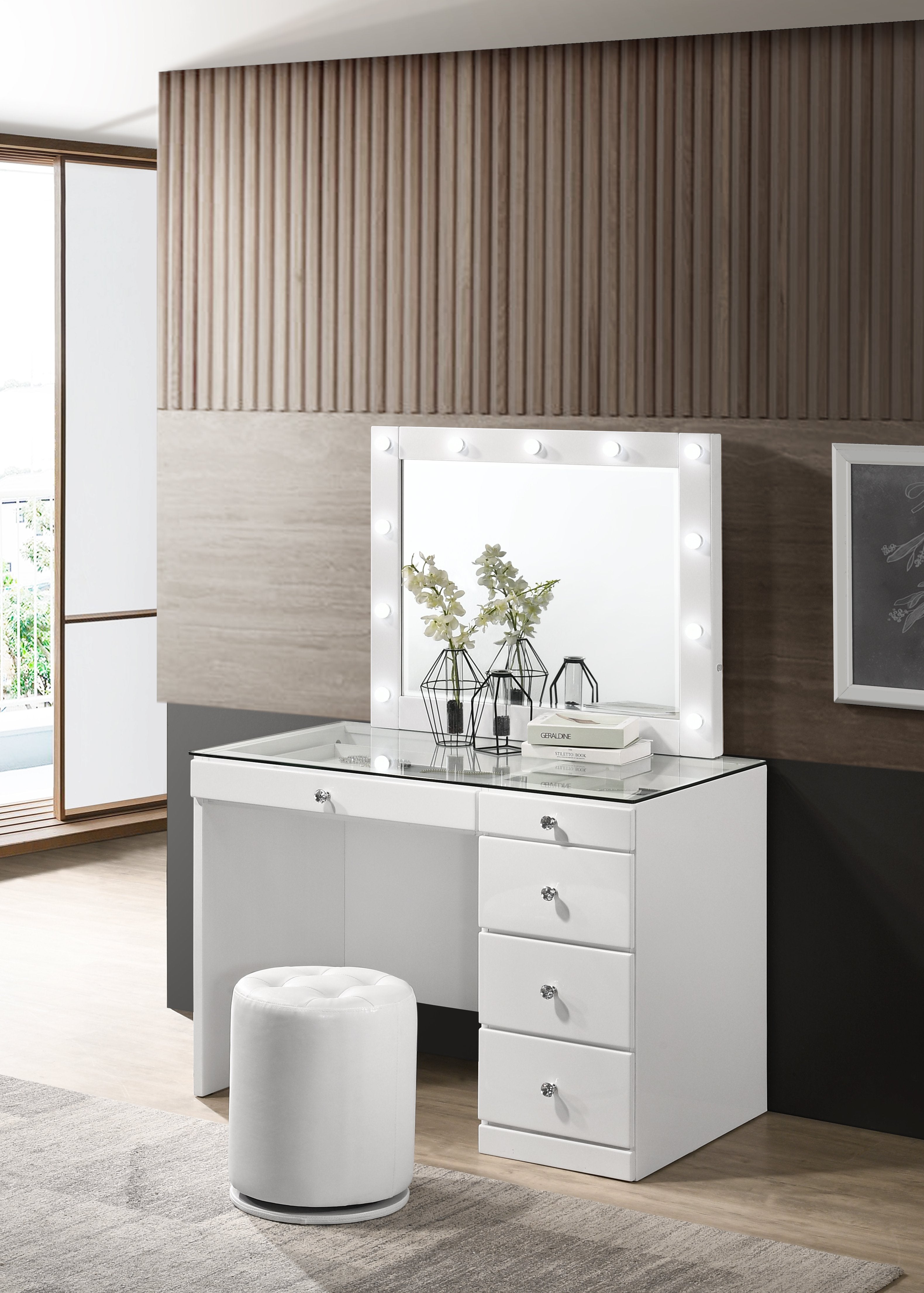 AVERY WHITE VANITY W/ TOP BY CROWNMARK AVAILABLE IN HOUSTON, DALLAS, SAN ANTONIO, & AUSTIN  SKU b4850-WH-91