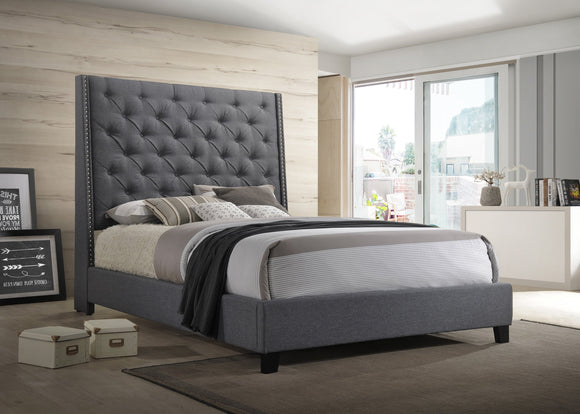 CHANTILLY BED IN GRAY BY CROWNMARK AVAILABLE IN HOUSTON, DALLAS, SAN ANTONIO, & AUSTIN  SKU 5265-GY