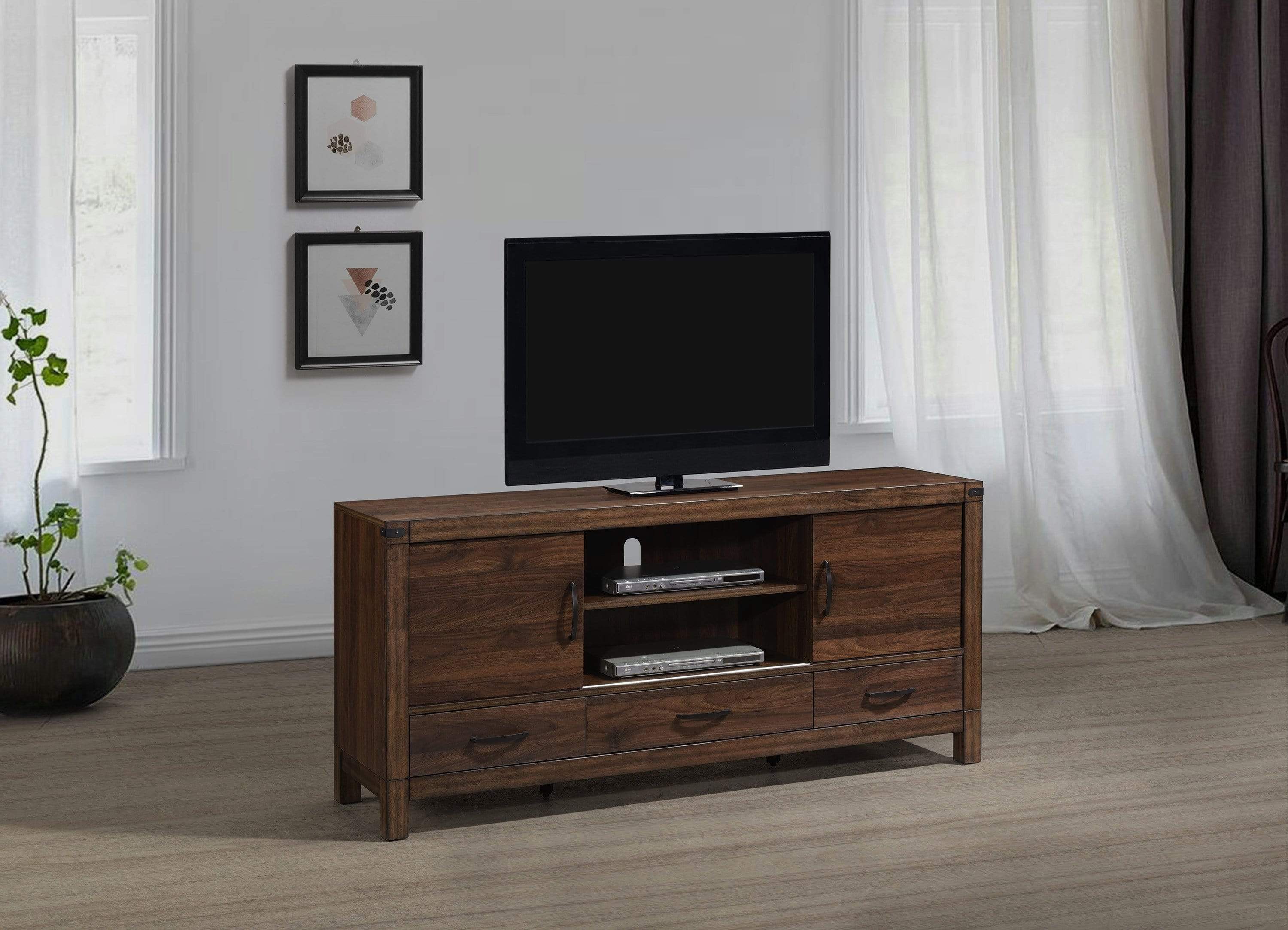 BELMONT 68" TV STAND IN MEDIUM OAK BY CROWNMARK AVAILABLE IN HOUSTON, DALLAS, SAN ANTONIO, & AUSTIN  SKU B-3100-7