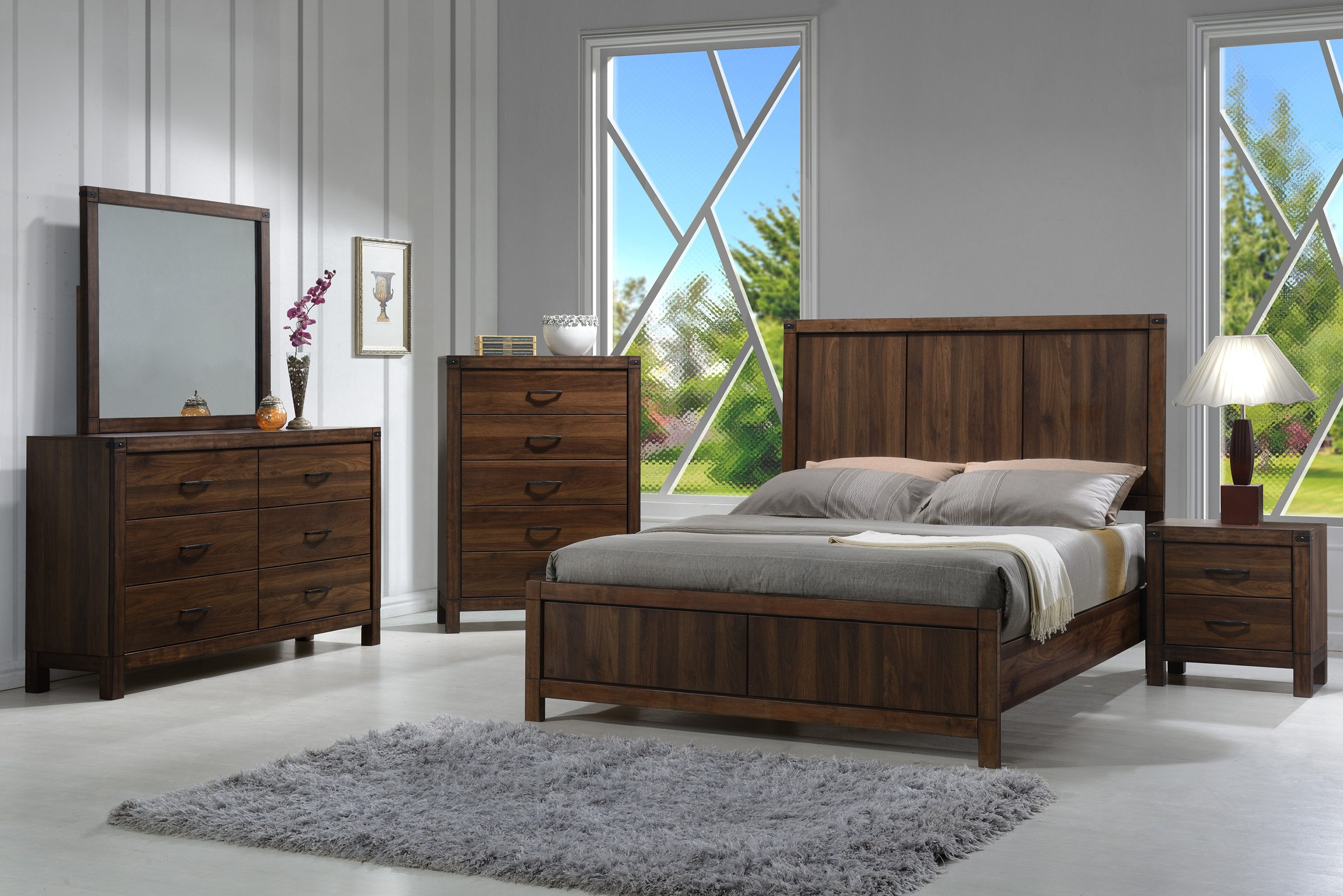 BELMONT COMPLETE BEDROOM SET BY CROWNMARK AVAILABLE IN HOUSTON, DALLAS, SAN ANTONIO, & AUSTIN  SKU b3100-wd