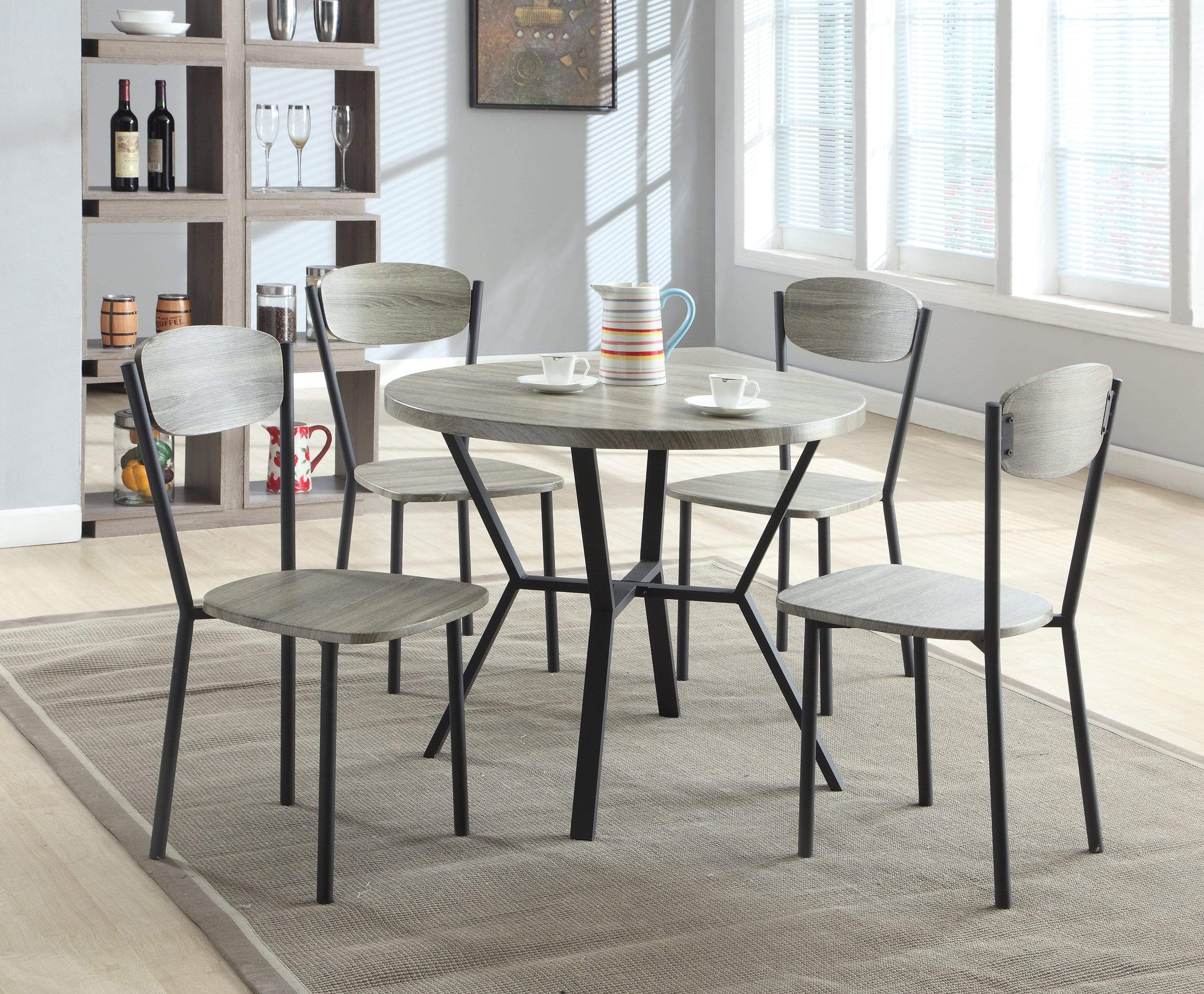 BLAKE 5 PC ROUND DINING SET BY CROWNMARK AVAILABLE IN HOUSTON, DALLAS, SAN ANTONIO, & AUSTIN  SKU 1230-GY