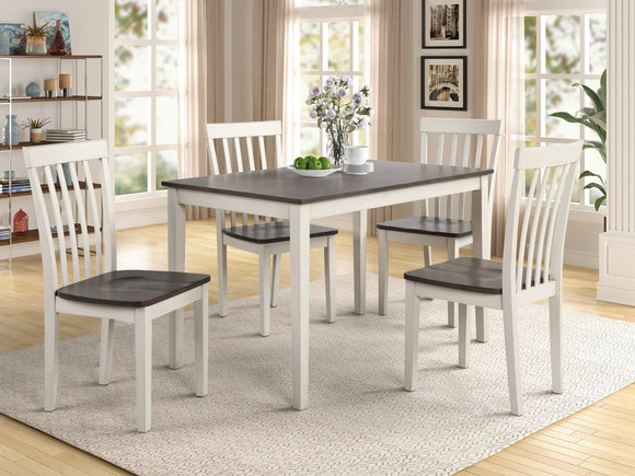 BRODY 5 PC DINING SET IN WHITE GREY  BY CROWNMARK AVAILABLE IN HOUSTON, DALLAS, SAN ANTONIO, & AUSTIN  SKU 2182SET-WHGY