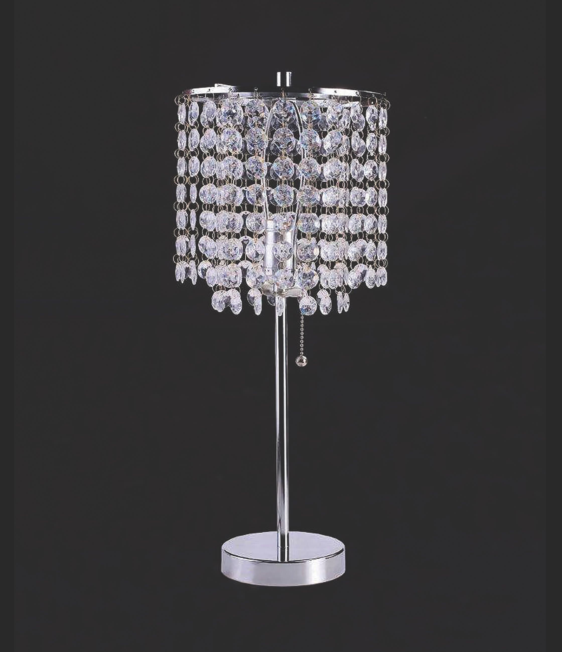 CHANDERLIER TABLE LAMP WITH CHROME BASE BY CROWNMARK AVAILABLE IN HOUSTON, DALLAS, SAN ANTONIO, & AUSTIN  SKU 6213-CH