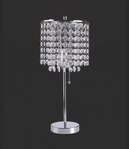 CHANDERLIER TABLE LAMP WITH CHROME BASE BY CROWNMARK AVAILABLE IN HOUSTON, DALLAS, SAN ANTONIO, & AUSTIN  SKU 6213-CH