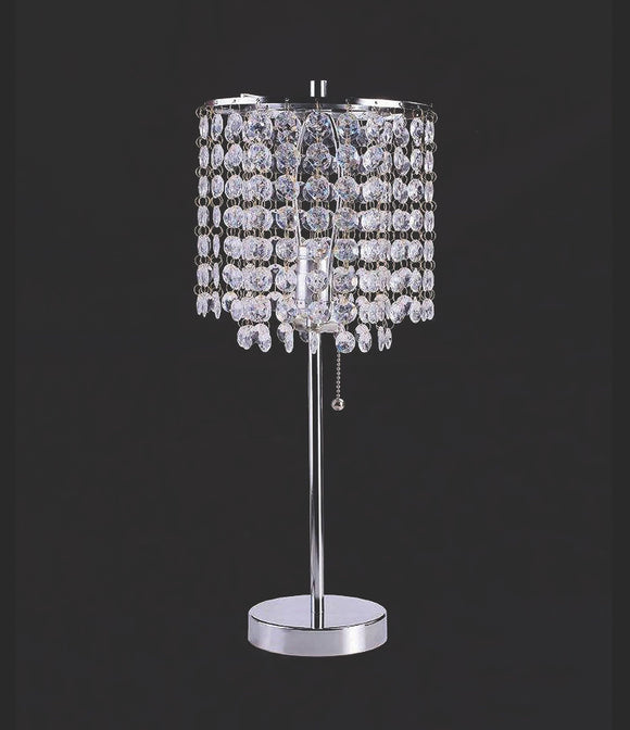 CHANDERLIER TABLE LAMP WITH CHROME BASE BY CROWNMARK AVAILABLE IN HOUSTON, DALLAS, SAN ANTONIO, & AUSTIN  SKU 6213-CH