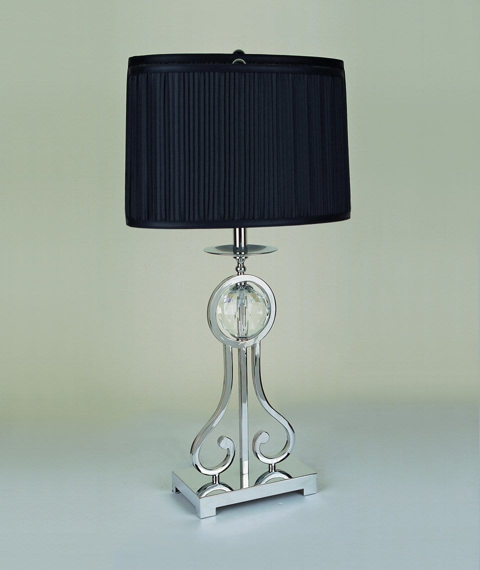 CHROME LAMP WITH FACETED CRYSTAL BALL BY CROWNMARK AVAILABLE IN HOUSTON, DALLAS, SAN ANTONIO, & AUSTIN  SKU 6296-T-2