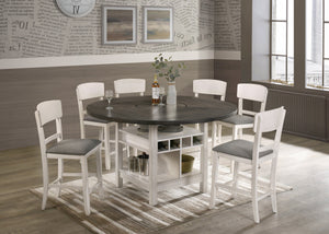 CONNER CHALK GREY COUNTER HEIGHT DINING SET BY CROWNMARK AVAILABLE IN HOUSTON, DALLAS, SAN ANTONIO, & AUSTIN  SKU 2849CG-T-TOP