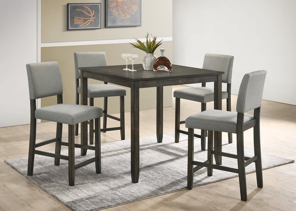 DERICK 5PC COUNTER HEIGHT DINING SET BY CROWNMARK AVAILABLE IN HOUSTON, DALLAS, SAN ANTONIO, & AUSTIN  SKU 2708-GY