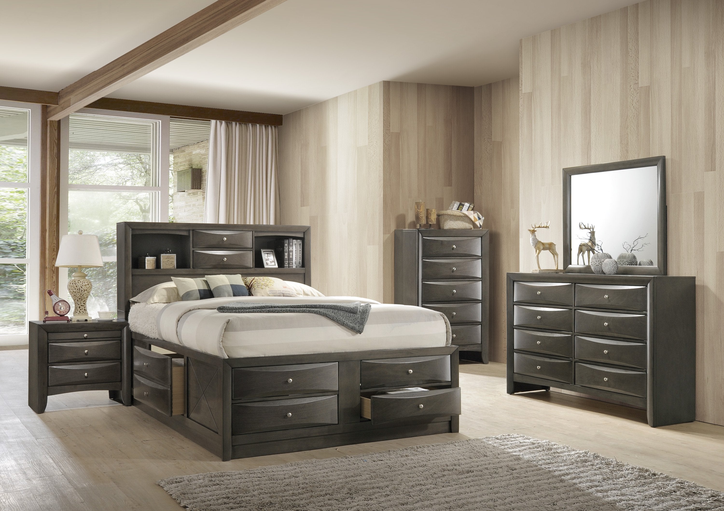 EMILY STORAGE COMPLETE BEDROOM SET IN GREY BY CROWNMARK AVAILABLE IN HOUSTON, DALLAS, SAN ANTONIO, & AUSTIN  SKU b4275