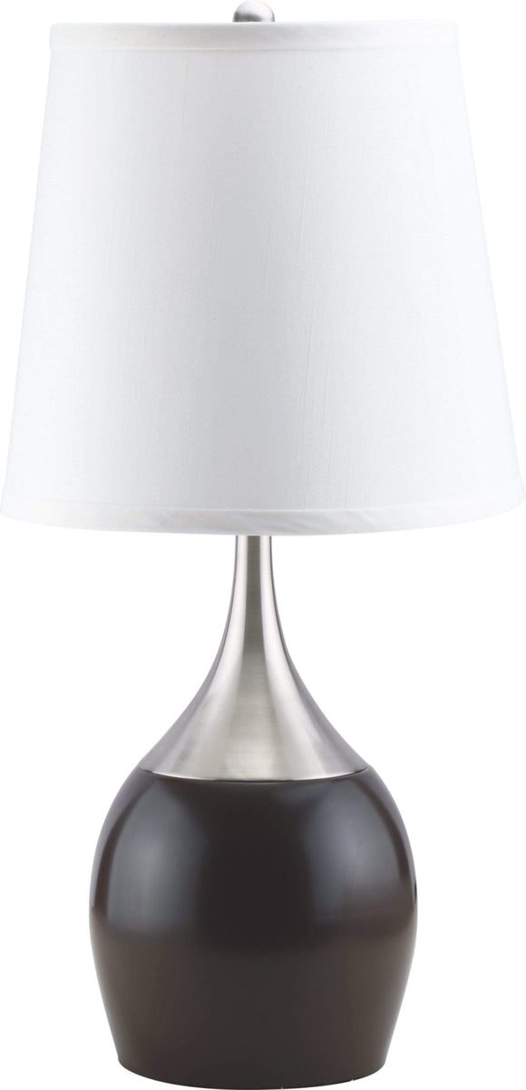 ESPRESSO BASE TABLE TOUCH LAMP WITH WHITE SHADE BY CROWNMARK AVAILABLE IN HOUSTON, DALLAS, SAN ANTONIO, & AUSTIN  SKU 6238-T ES 2