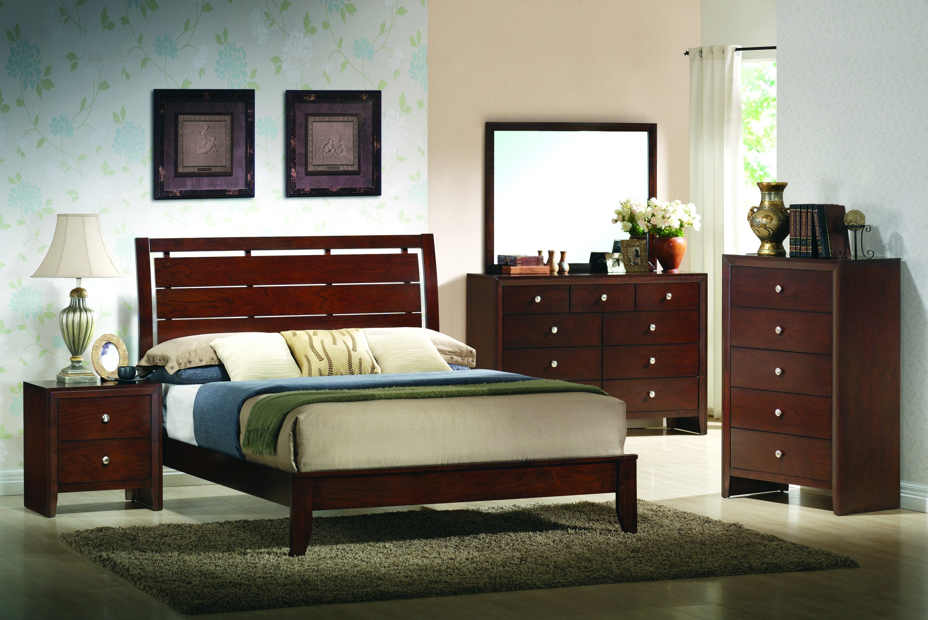 EVAN CHERRY COMPLETE BEDROOM SET BY CROWNMARK AVAILABLE IN HOUSTON, DALLAS, SAN ANTONIO, & AUSTIN  SKU b4700
