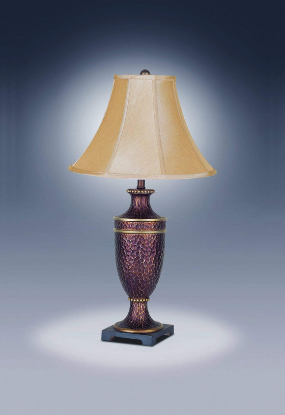 HAMMERED URN TABLE LAMP WITH BELL SHADE BY CROWNMARK AVAILABLE IN HOUSTON, DALLAS, SAN ANTONIO, & AUSTIN  SKU 6285 T-2