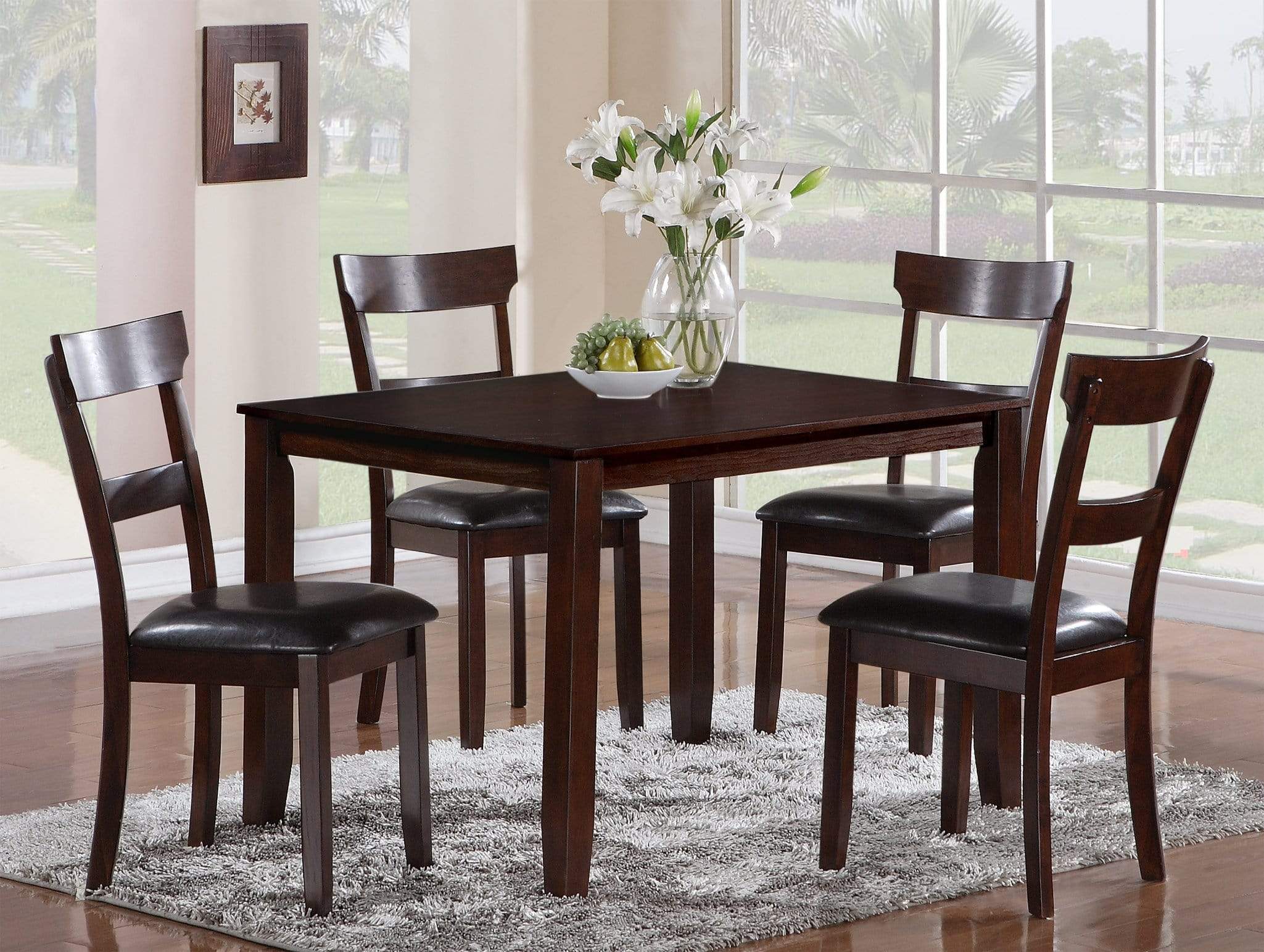 HENDERSON 5 PC DINING SET IN ESPRESSO BY CROWNMARK AVAILABLE IN HOUSTON, DALLAS, SAN ANTONIO, & AUSTIN  SKU 2254