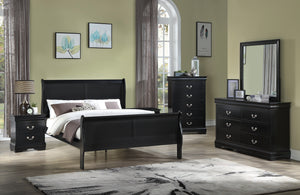 LOUIS PHILLIP COMPLETE BEDROOM SET IN BLACK BY CROWNMARK AVAILABLE IN HOUSTON, DALLAS, SAN ANTONIO, & AUSTIN  SKU b3950