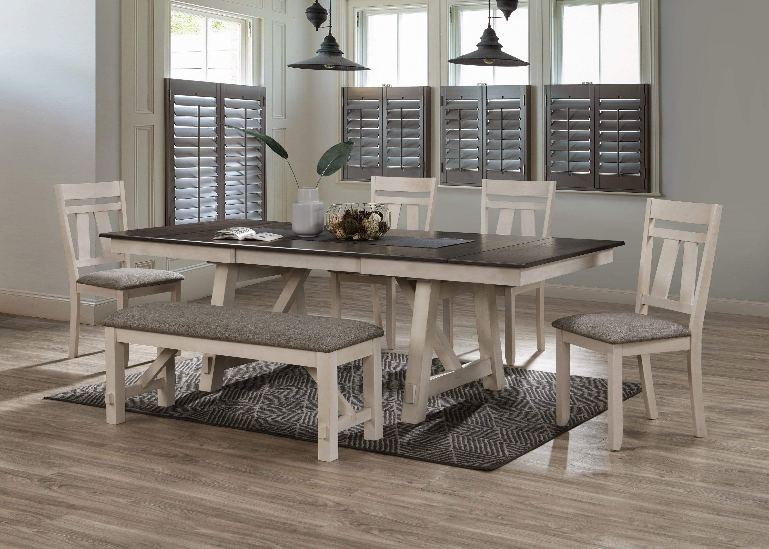 MARIBELLE CHALK GREY 5 PC DINING SET BY CROWNMARK AVAILABLE IN HOUSTON, DALLAS, SAN ANTONIO, & AUSTIN  SKU 2158CG