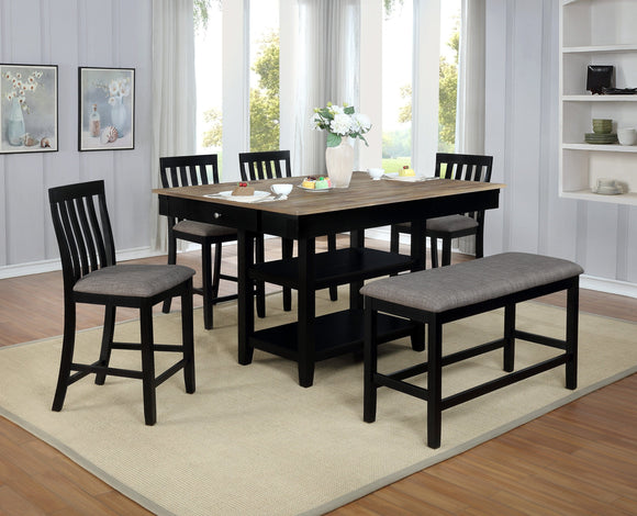 NINA COUNTER HEIGHT DINING SET IN BLACK BY CROWNMARK AVAILABLE IN HOUSTON, DALLAS, SAN ANTONIO, & AUSTIN  SKU 2715BK
