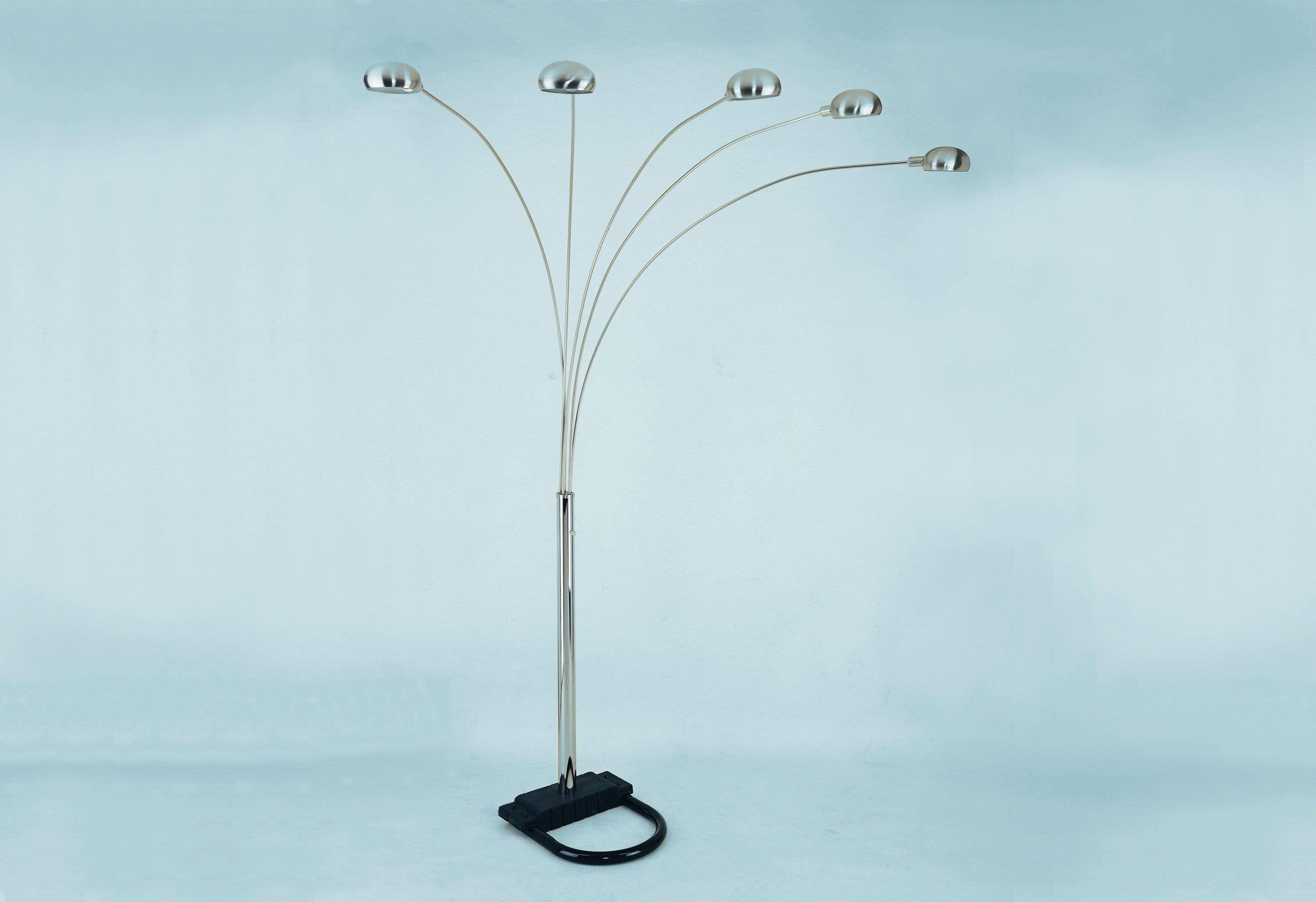 PEACOCK ARC FLOOR LAMP IN SILVER BY CROWNMARK AVAILABLE IN HOUSTON, DALLAS, SAN ANTONIO, & AUSTIN  SKU 4889-PEW