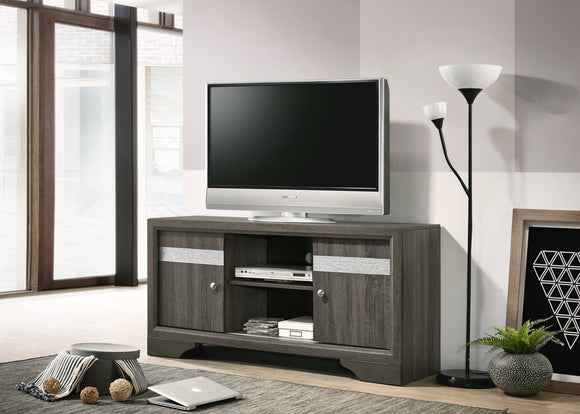 REGATA TV STAND IN GRAY WITH BEZEL STRIP BY CROWNMARK AVAILABLE IN HOUSTON, DALLAS, SAN ANTONIO, & AUSTIN  SKU B-4650-8