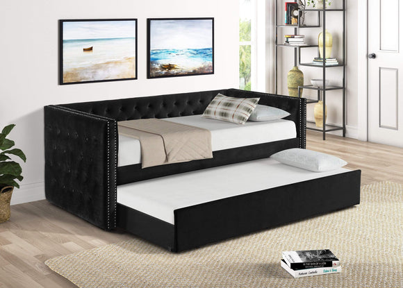TRINA DAYBED WITH TRUNDLE IN BLACK BY CROWNMARK AVAILABLE IN HOUSTON, DALLAS, SAN ANTONIO, & AUSTIN  SKU 5335-BK