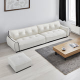 137.80"  Chenille Sofa,4 Seater Modern Sofa Couch with  Ottoman,Comfy Upholstered Sofa for Living Room