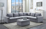 Bayside Light Gray Linen 7 Seat Reversible Modular Sectional Sofa