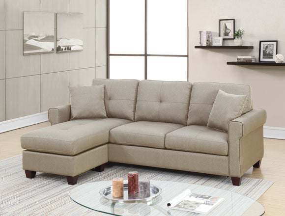Beige Glossy Reversible Sectional